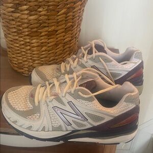 New Balance Beige and Purple Running Shoes